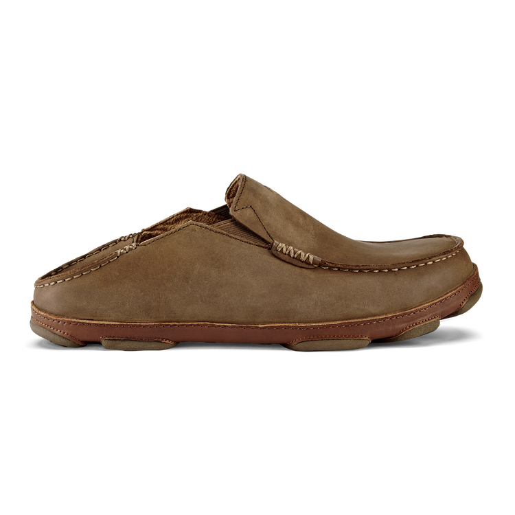 OLUKAI Moloa Men's Leather Ray/Toffee Slip On Shoes 10128-2733 - AllSportsWearUSA