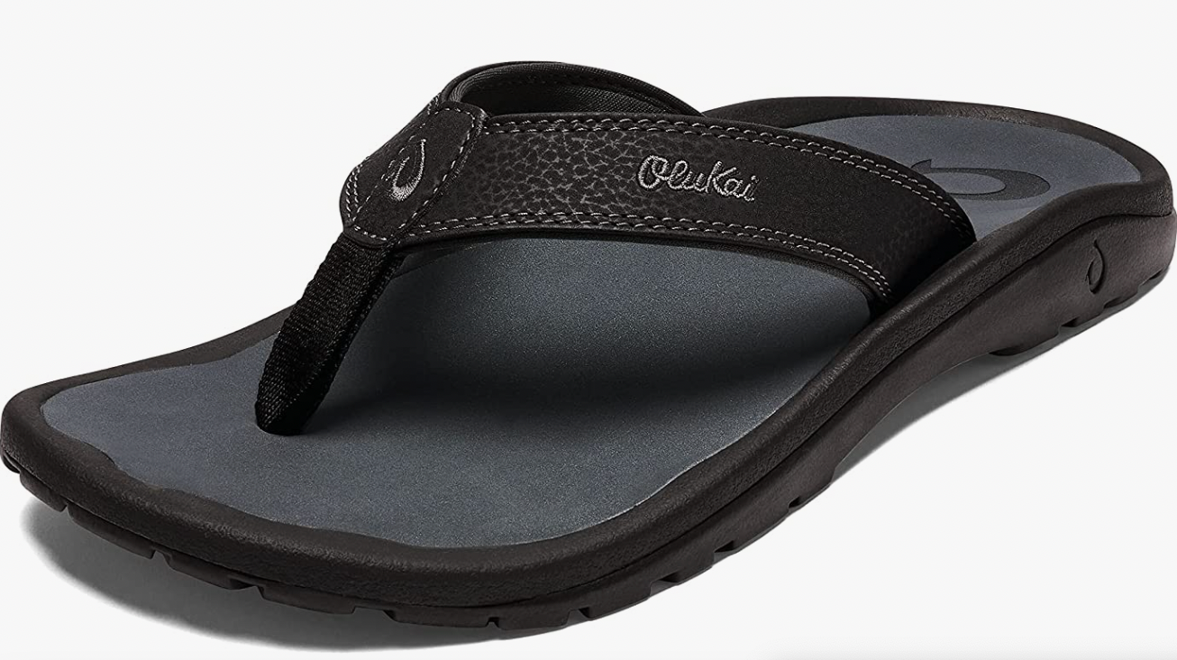 OluKai Ohana Men's Beach Sandals Black/Dark Shadow Brand New - AllSportsWearUSA