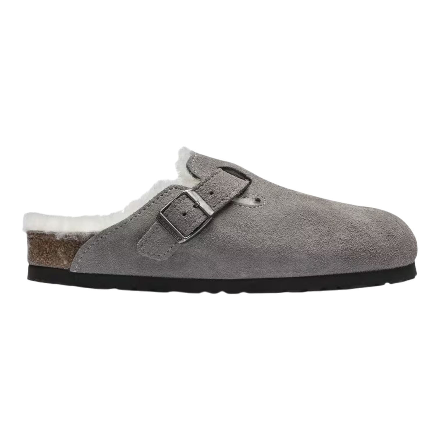 Birkenstock Boston Shearling Suede Leather  Stone Coin 1017651