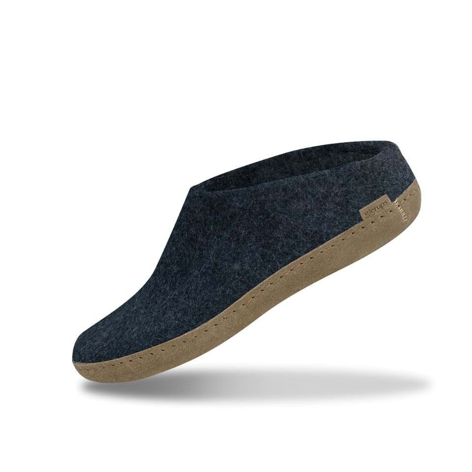 Glerups Slip On With Leather Sole B-10-00 Denim Wool EU 37