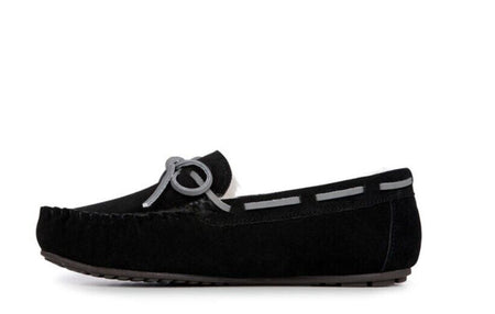 New EMU Australia Sheepskin Amity Moccasin W10555 Black Brand new - AllSportsWearUSA