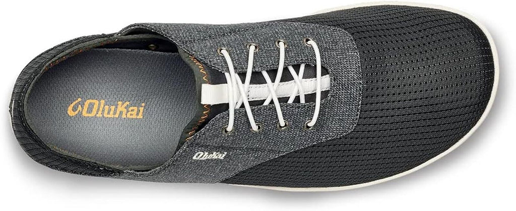 OLUKAI Nohea Moku Men's Shoes All Day Sneakers - No Tie Laces - Dark Shadow - - AllSportsWearUSA