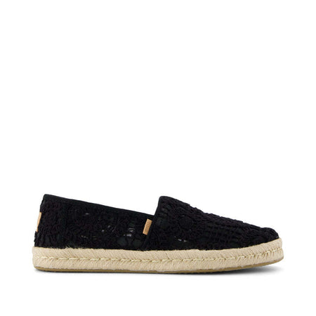 Toms Women's Alpargata Rope 2.0 Espadrille 10021938 Black Crochet Lace