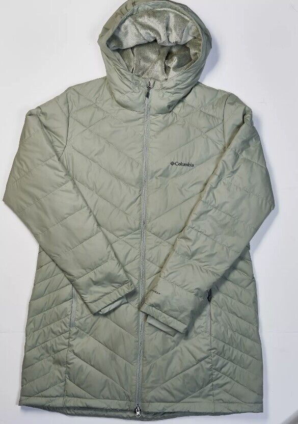 Columbia Puffer Jacket Coat Womens Black/gray Hood OMNI HEAT XL - AllSportsWearUSA