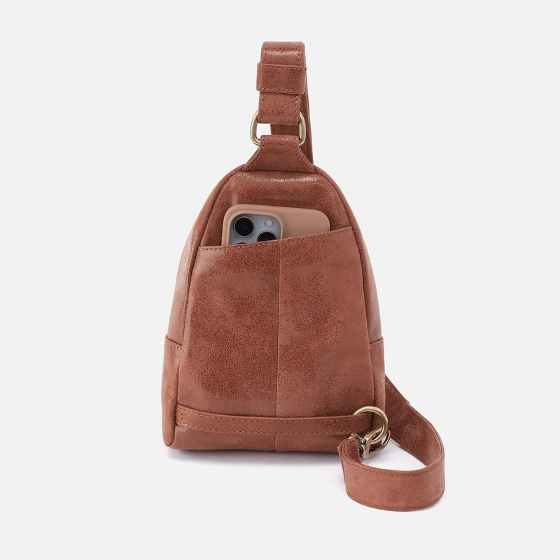 Hobo Women's Fern Sling Crossbody Buffed Leather Burnished Saddle