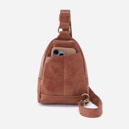 Hobo Women's Fern Sling Crossbody Buffed Leather Burnished Saddle