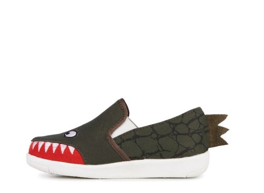 Emu Australia Crocodile Skate Canvas Sneaker - Kids K11424-KHAKI Brand New - AllSportsWearUSA