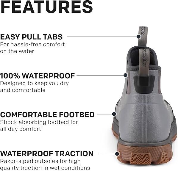 Grundens Men's Deviation 6" Ankle Boot 60015-912-SMOKE BRAND NEW - AllSportsWearUSA