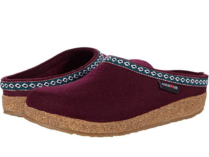 Haflinger GZ Classic Wool Grizzly Clog Bordeaux (Unisex) 711001-9 BRAND NEW - AllSportsWearUSA