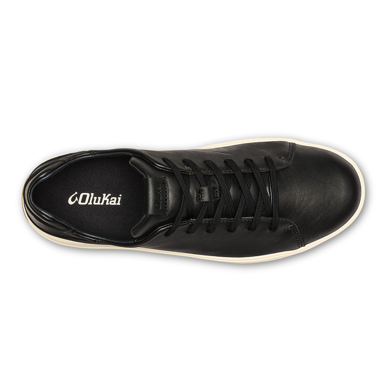 Olukai Lae‘ahi Lī ‘Ili   Men’s Waterproof Leather Sneakers 10455 Onyx