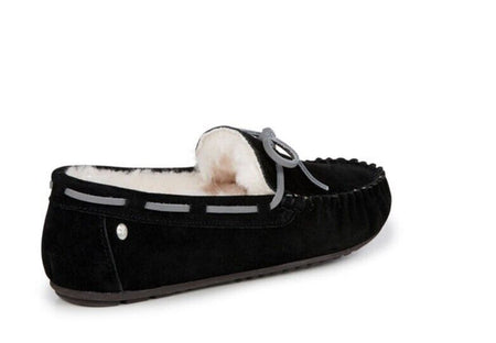New EMU Australia Sheepskin Amity Moccasin W10555 Black Brand new - AllSportsWearUSA