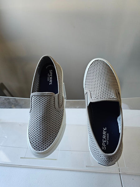 SPERRY Women's Seaside Perforated Slip-On Shoes STS85348 Grey