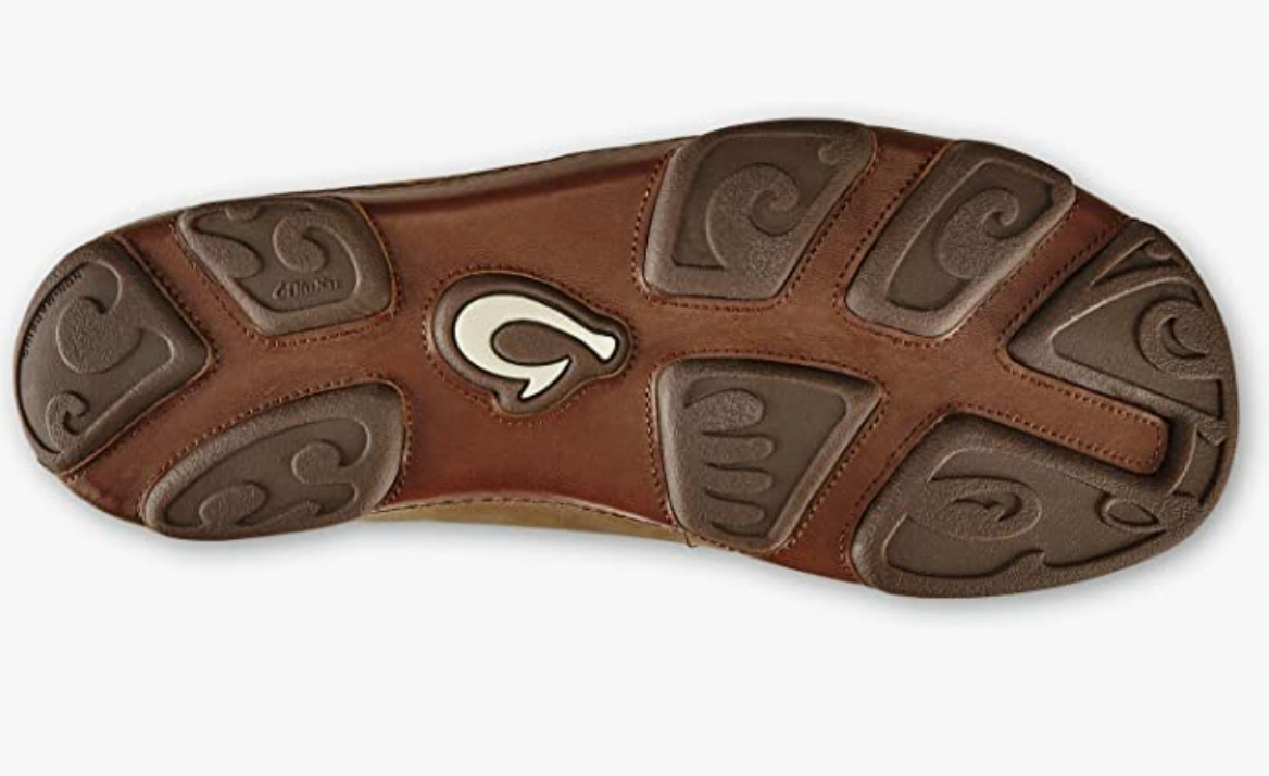 OLUKAI Moloa Men's Leather Ray/Toffee Slip On Shoes 10128-2733 - AllSportsWearUSA