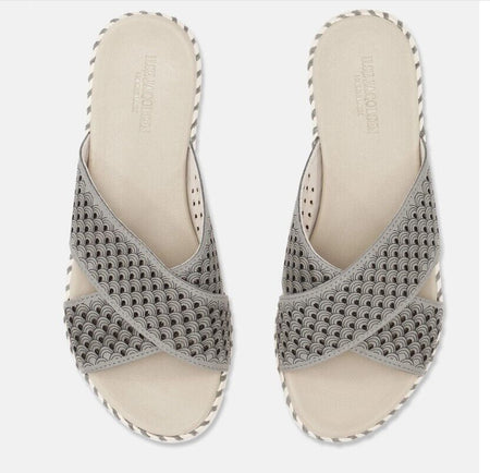 Ilse Jacobsen Women's Tulip 1575 Criss Cross Sandals LV5 Grey Size EU:43 - AllSportsWearUSA