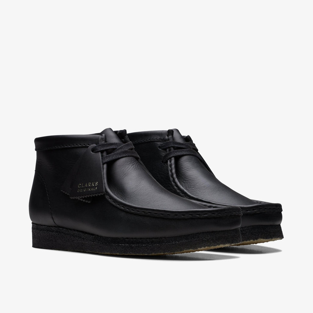 Clarks Men's Wallabee Boots 26155512  Black Leather