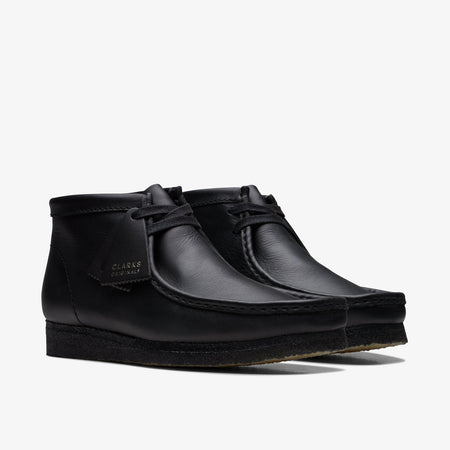 Clarks Men's Wallabee Boots 26155512  Black Leather