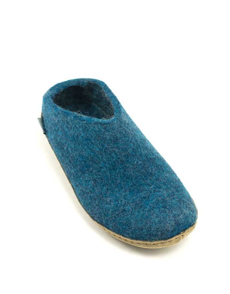 Glerups Wool Slip-On Suede Sole B-06-00 Petrol EU 38