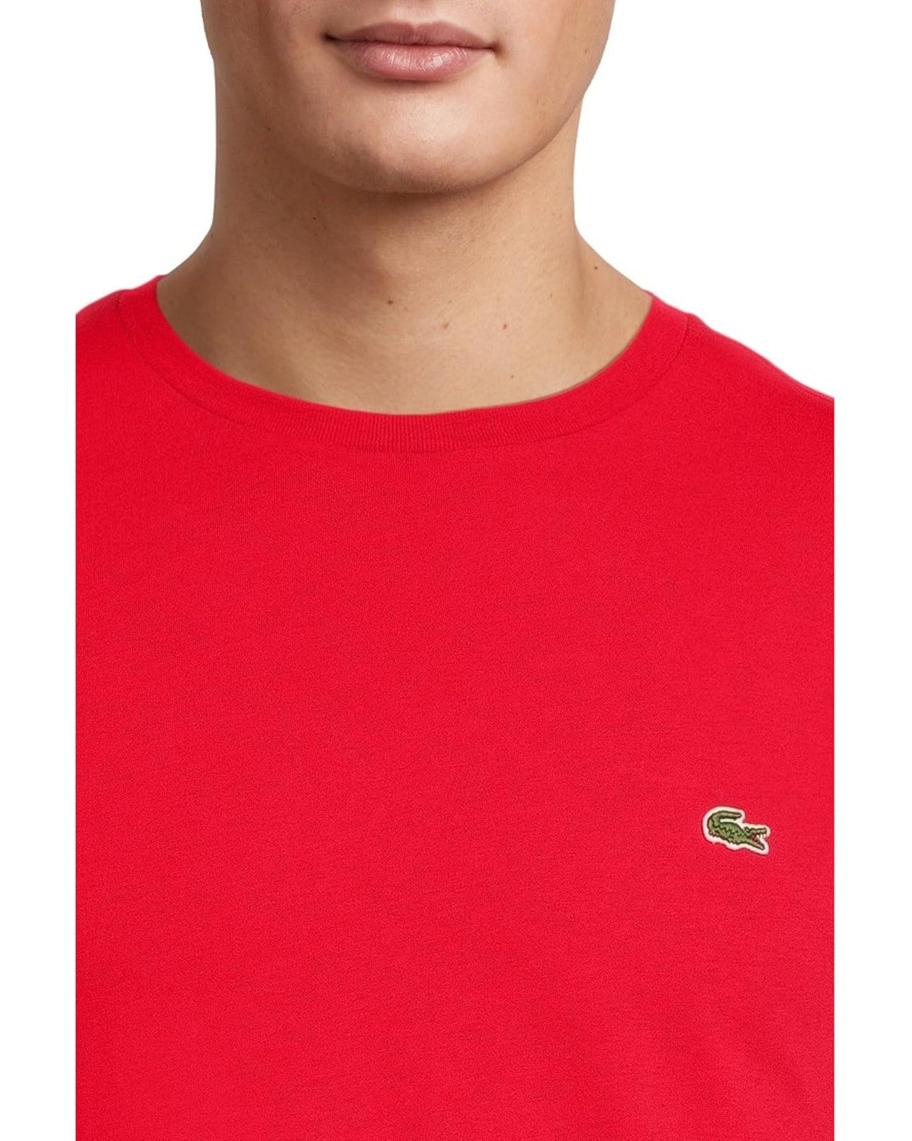 Lacoste Men's Short-Sleeve Pima Jersey Crewneck T-Shirt TH6709-240 Red