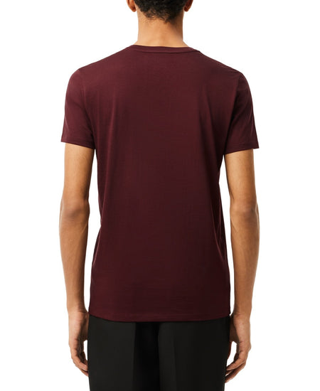 Lacoste Men’s Classic V-Neck Soft Pima Cotton Tee Shirt TH6710-BZD Bordeaux dark