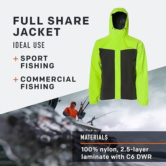 Grundens Mens Full Share 10329731 Hi Vis YellowGrey Size S Jacket Brand New - AllSportsWearUSA