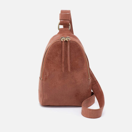 Hobo Women's Fern Sling Crossbody Buffed Leather Burnished Saddle