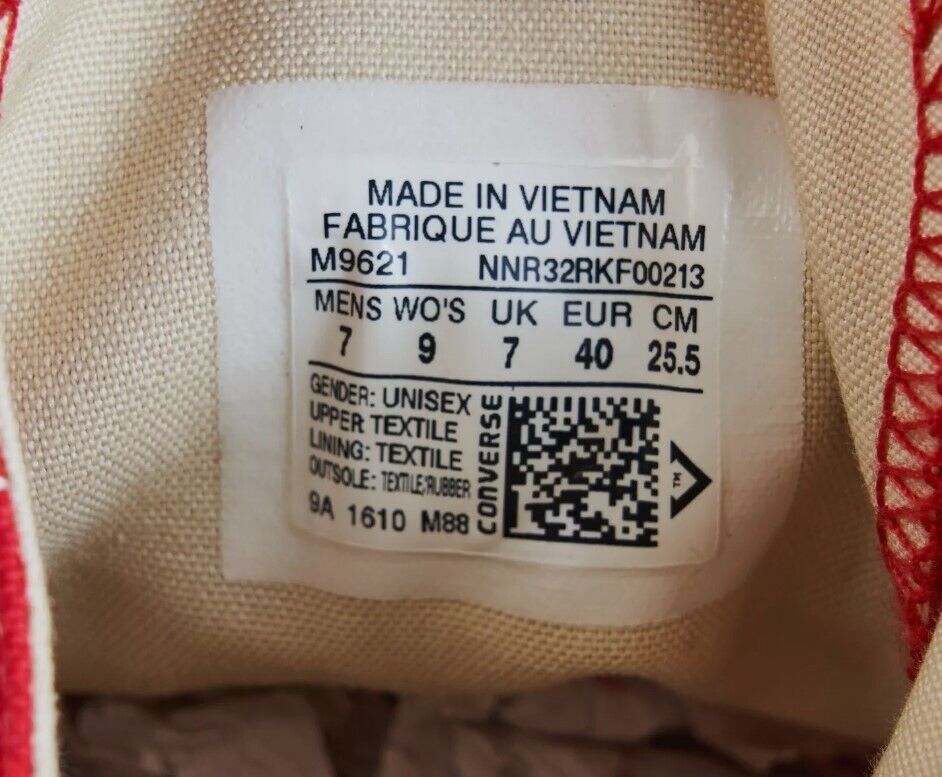 Converse Unisex Chuck Taylor All Star Hi M9621 Red Casual Shoes Sneaker M7 W9 - AllSportsWearUSA