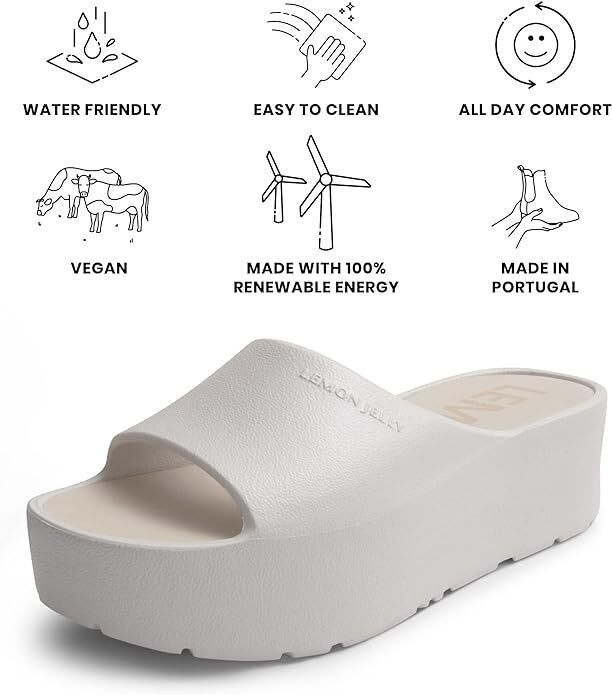 Lemon Jelly Womens Platform Sandals Pearl Metal Super Lightweight SlipOn - AllSportsWearUSA