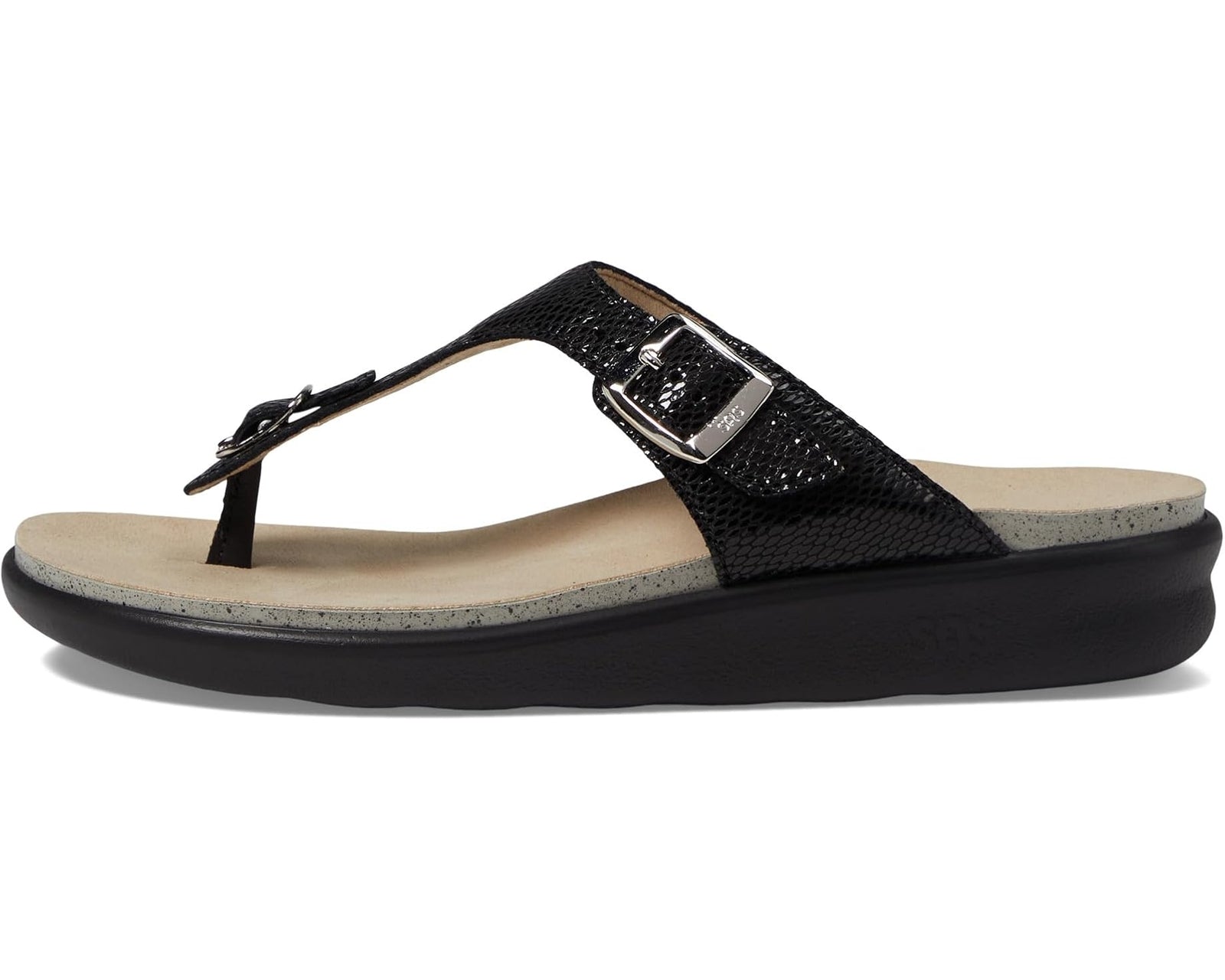 SAS Women's Sanibel Comfort Thong Sandal Black Snake