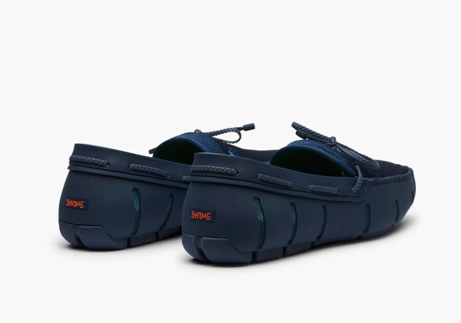 SWIMS Mens 8 Braided Lace Lux Loafers Navy Blue 21215-002 BRAND NEW - AllSportsWearUSA