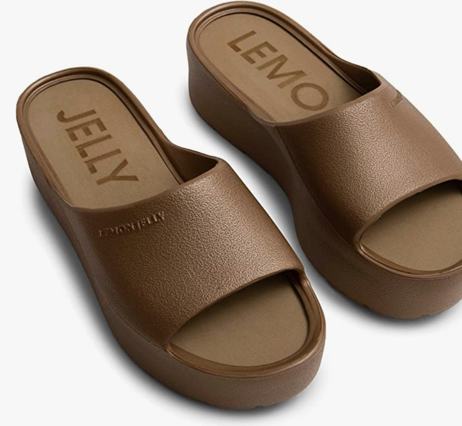 Lemon Jelly Womens Platform Sandals Bronzo Metal Super Lightweight SlipOn - AllSportsWearUSA