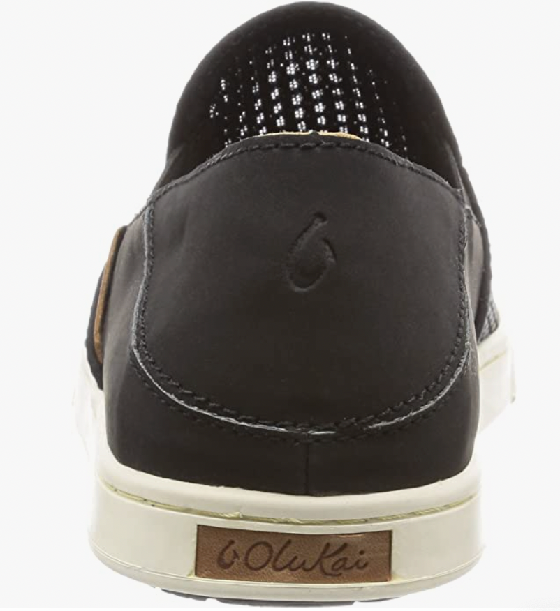 OLUKAI Pehuea Leather Women's Sneaker Black/Black Brand New - AllSportsWearUSA