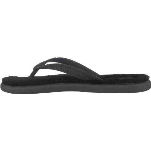 UGG Fluffie Flip Flops Womens Thong Sandals Black Sheepskin 1684-BLK Brand New - AllSportsWearUSA