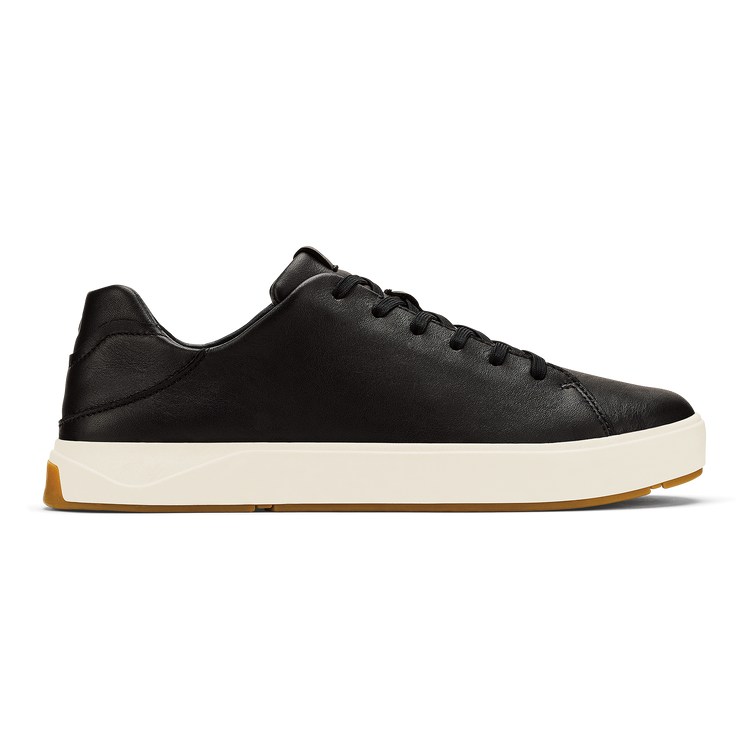 Olukai Lae‘ahi Lī ‘Ili   Men’s Waterproof Leather Sneakers 10455 Onyx