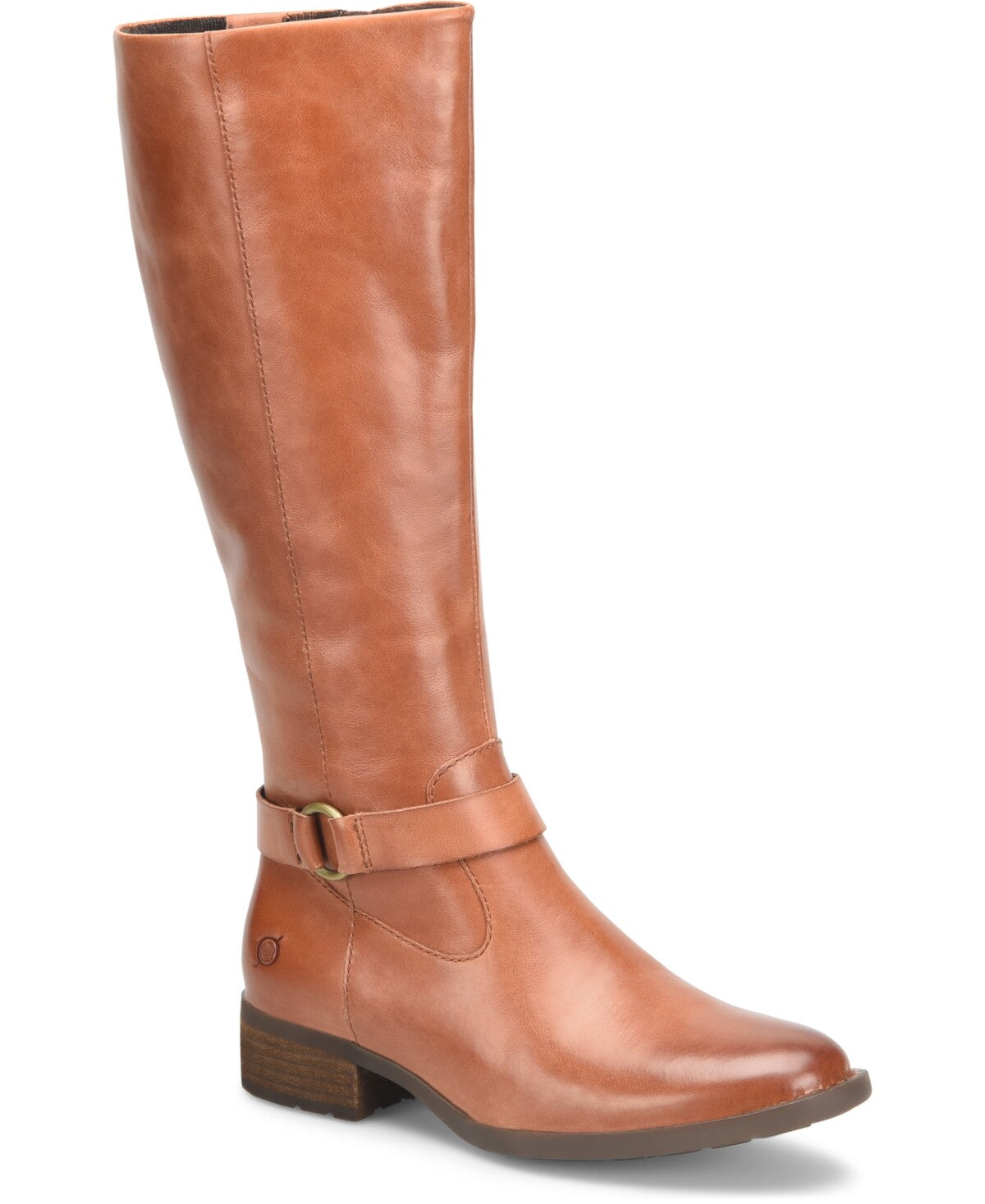 Born Saddler Brown Cognac Full Grain Leather Women's Pull-on Boots