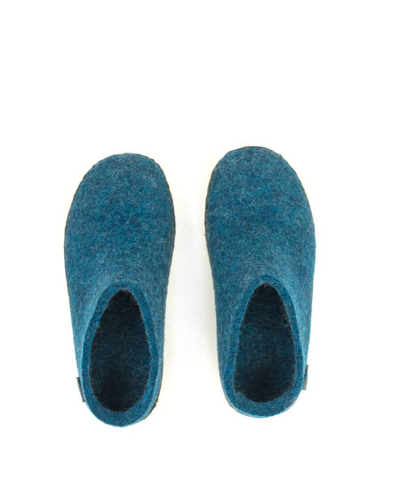 Glerups Wool Slip-On Suede Sole B-06-00 Petrol EU 38