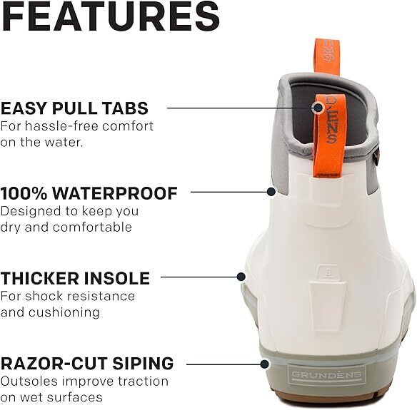 Grundens Men’s DECK-BOSS Ankle Boot Durable Waterproof 60008-101 - AllSportsWearUSA