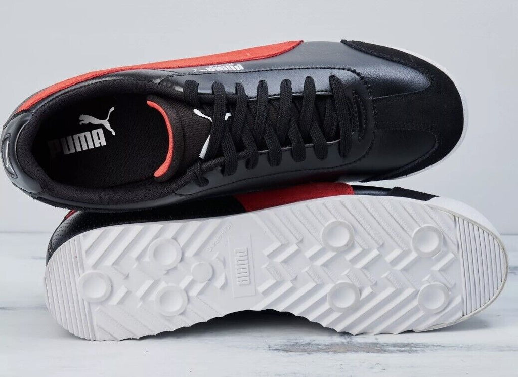 Puma Men's Ferrari Roma 306766-01 - Black and Red Leather Casual Sneakers - 12 - AllSportsWearUSA