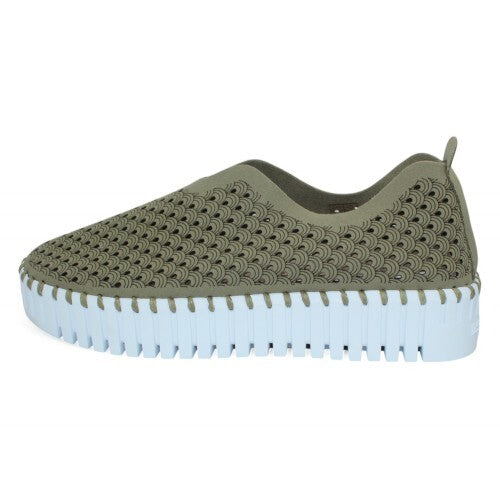 Ilse Jacobsen TULIP3373-410A  Slip on Shoe Platform Army