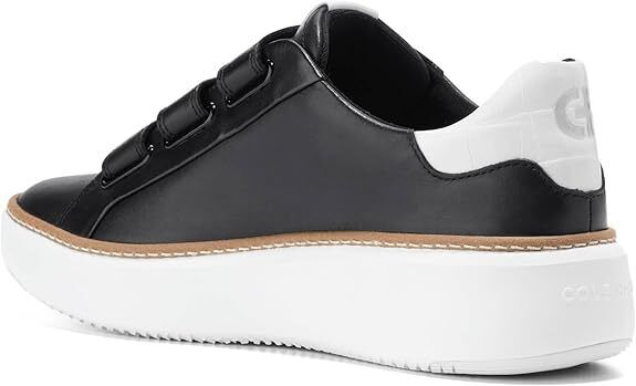 Cole Haan Womens Grandpro Topspin Triple Strap Sneaker Black/ White W30409 - AllSportsWearUSA