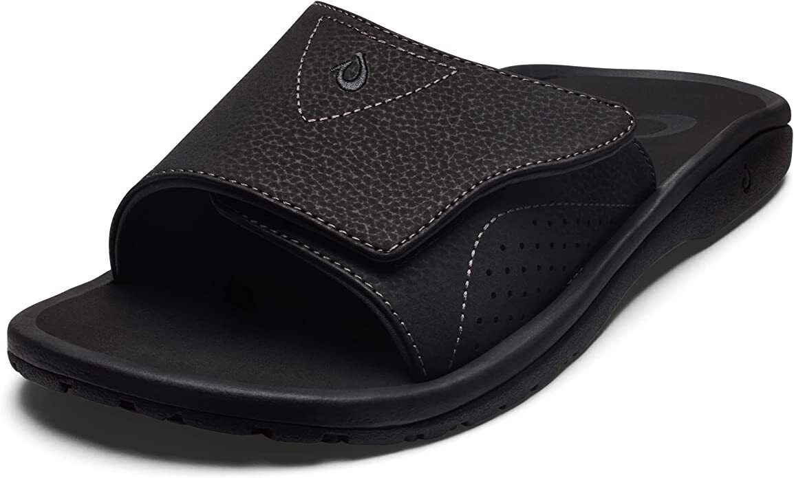 OluKai Nalu Slide Sandals Men's Black/Black Water Resistant Quick-Dry Brand New - AllSportsWearUSA