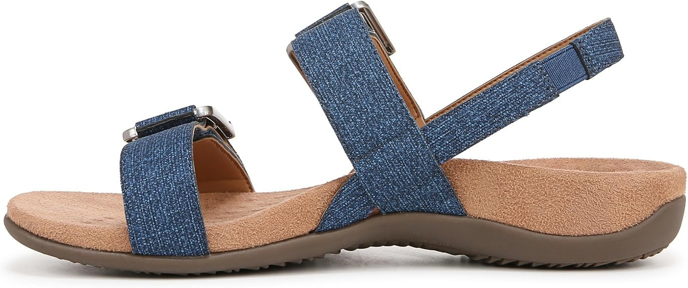 Vionic Women's Reese Slingback Sandals  J2154S1-400 Denim Blue Synthetic Fabric