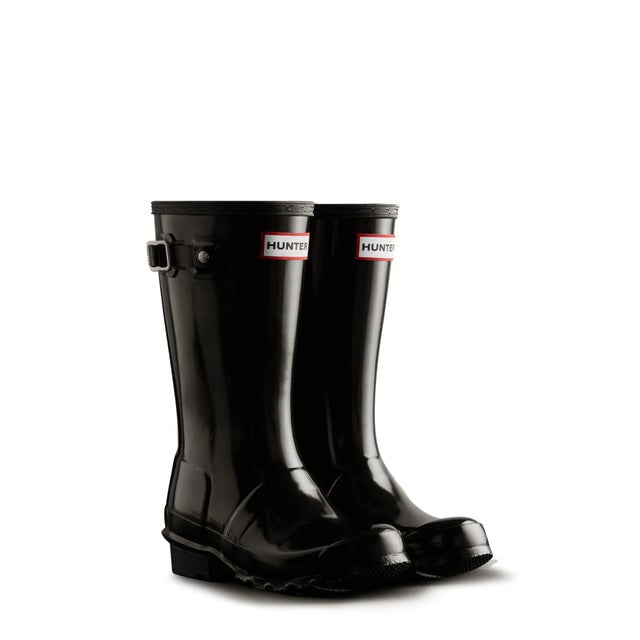 Hunter JFT6000RGL-HBL01 Big Kids Rain Boots Original Gloss Black