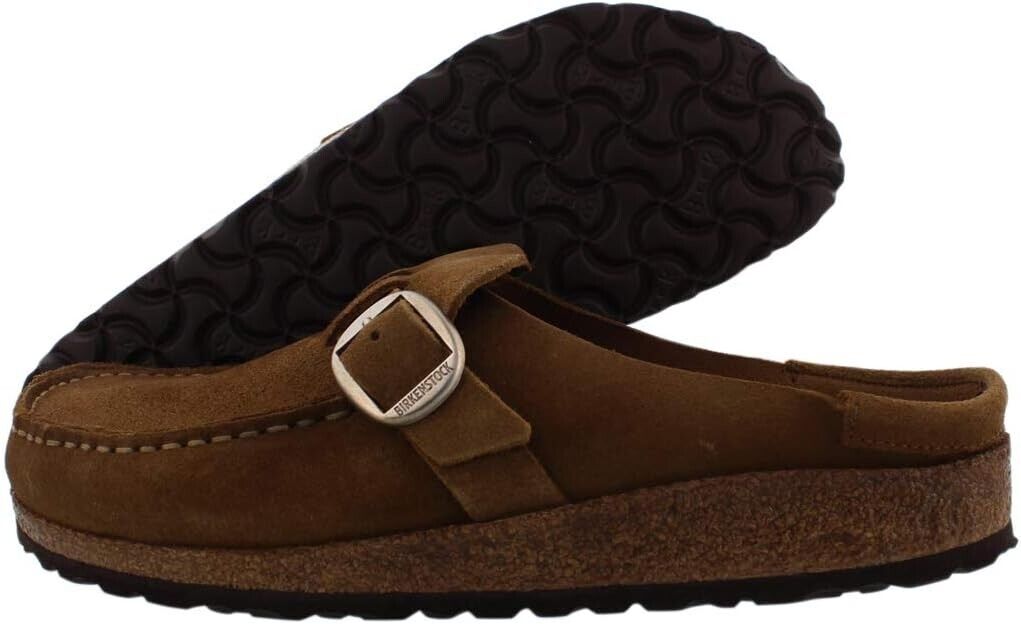 BIRKENSTOCK Buckley Suede Moccasin Footbed Clogs - Narrow BROWN EU 37 NEW - AllSportsWearUSA