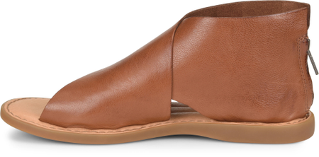 Born IWA Women's Camel Brown Leather Sandals Back Zip  F78006