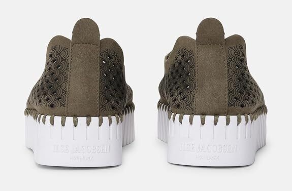 Ilse Jacobsen Womens Tulip 3373 Deep Olive Platform Slipon Brand New - AllSportsWearUSA