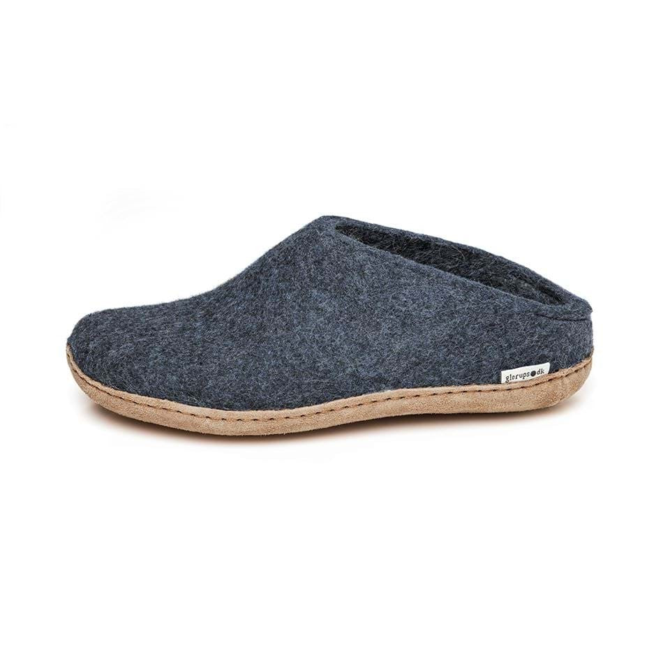 Glerups Slip On With Leather Sole B-10-00 Denim Wool EU 37