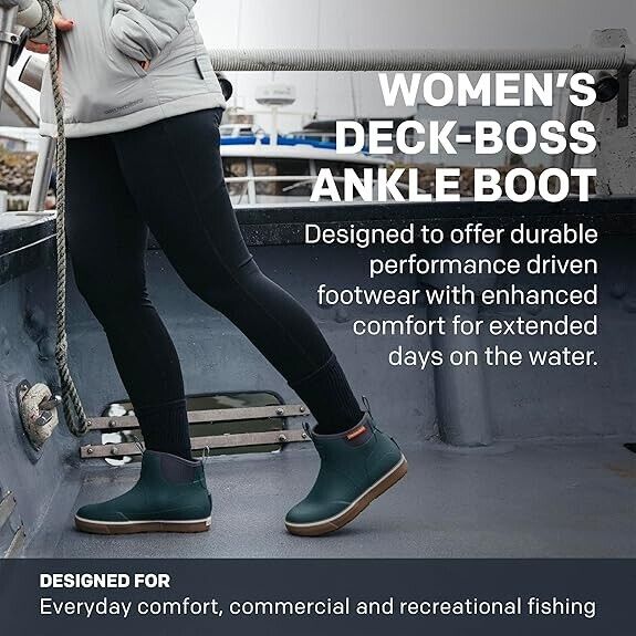 Grundens Women's Deck-Boss Ankle Boot 60011-367-PINE BRAND NEW - AllSportsWearUSA
