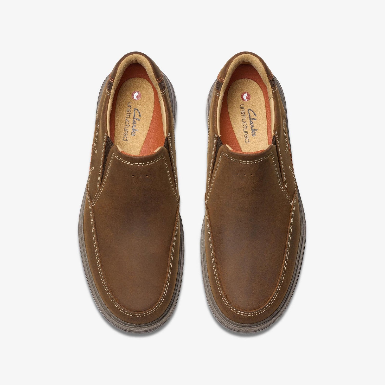 Clarks Men's Un Briley Step Slip on Shoes 26179983 Beeswax Leather