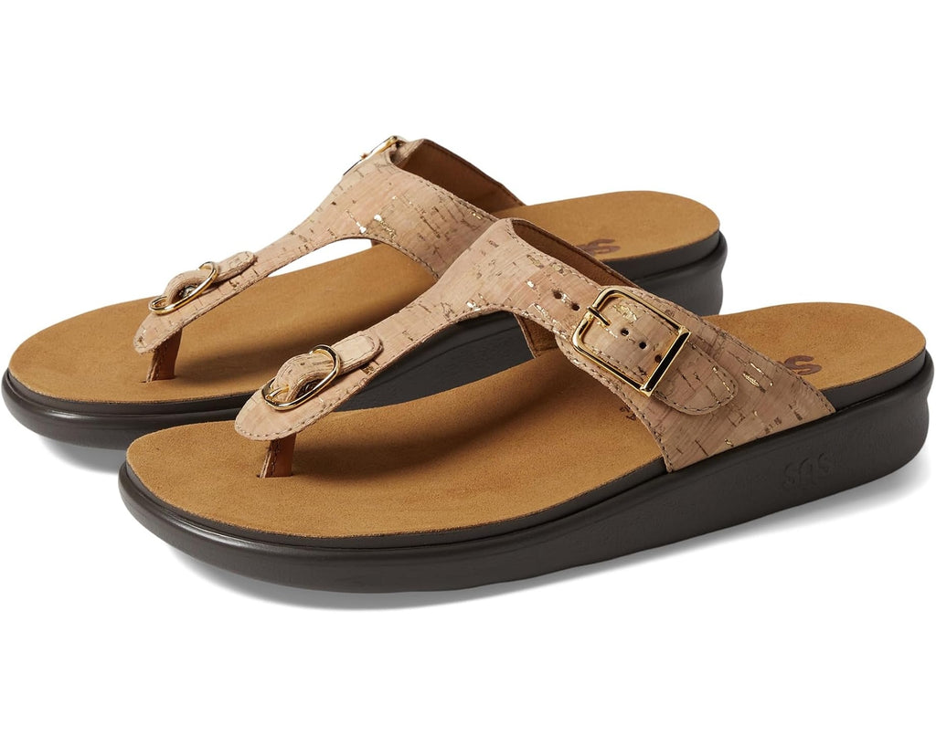 SAS  Women's  Sanibel Comfort Thong Sandal Golden Cork
