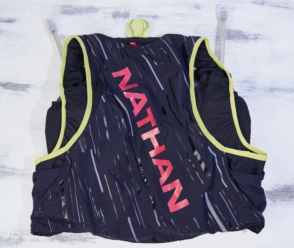 Nathan Pinnacle Race Vest 4L Hydration Pack 2 20oz Soft Flask Size M Black - AllSportsWearUSA